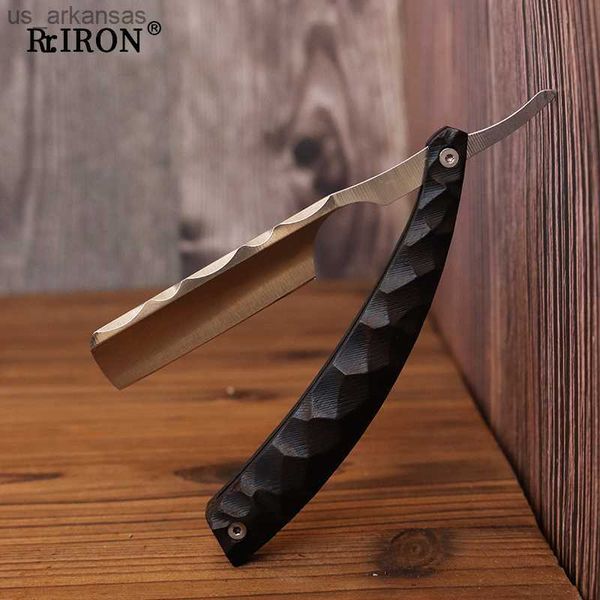 RIRON Classic Manual Sharp Beard Razors Men Stainless Steel Folding Shaver L230523