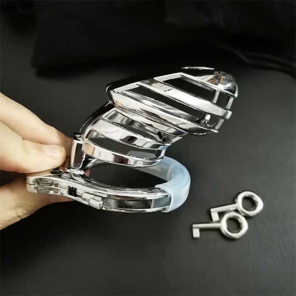 Novo anel de pênis ajustável de 30-50 mm gaiola de castidade de metal masculino dispositivo de castidade evita a masturbação produtos brinquedos sexuais para homens L230518