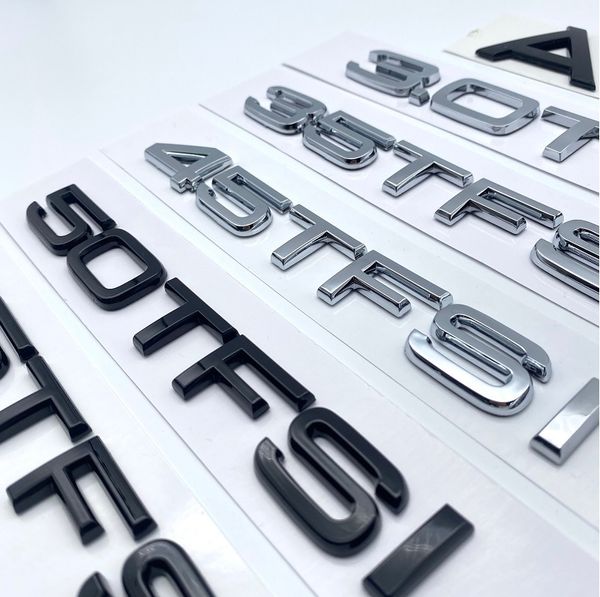 ABS Letters Numaralar Audi 35TFSI 40TFSI için Amblem 45TFSI 50TFSI 55TFSI Araba Bagaj Çamurluk İsim Tabanı Logo Etiketi