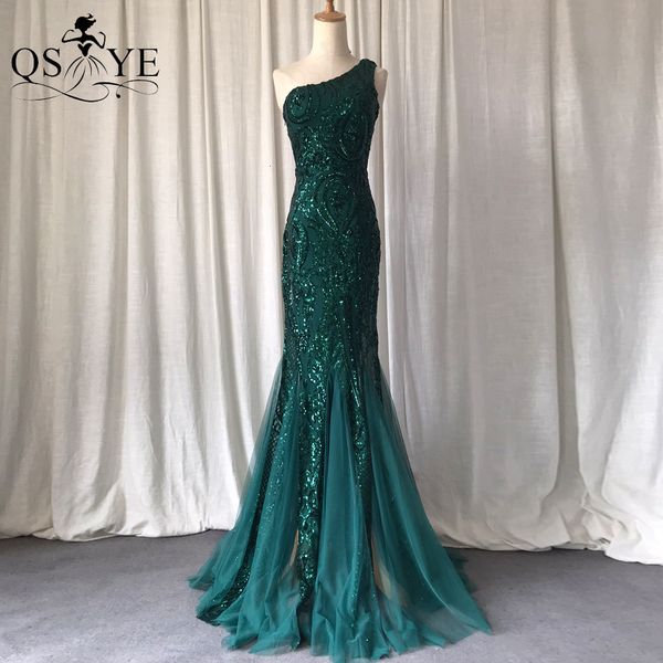 Kentsel Seksi Elbiseler Bir Omuz Emerald Akşam Yeşil Sizli Uzun Deniz Kızı Prom Plus Glitter Zarif Parti Elbise Desen Dantel Formal 230612