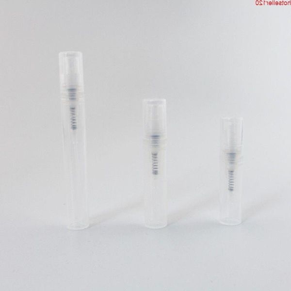 2ml 3ml 6ml Mini Frasco de Perfume de Plástico Transparente Com Pulverizador de Névoa Fina Atacado Bomba de Pulverização Frasco de Amostrador 100Pçs/Lothigh quatiy Apak