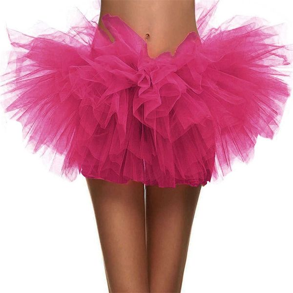 Femmes adultes 5 couches Tutu Mini robe de bal jupe femmes Tulle princesse fête jupes Sexy Club court jupon G220606