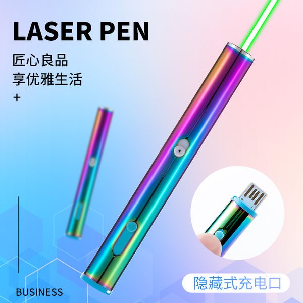 USB Bunte Himmel Stern Grün Laser Licht Handlicht Verkauf Sand Tisch Stift Mini Tragbare Laser Handlicht