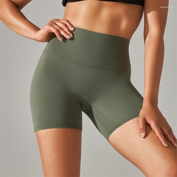 Aktive Shorts, einfarbig, hohe Taille, Yoga, kurzes Bein, weich, für Damen, Fitness, Sport, Radfahren, Kompression, umfassendes Training, Joggen, Kniebeugen, Proo