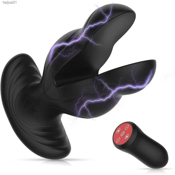 Elektrikli Şok Anal Butt Fiş Vibratörler Man Prostat Masajı Klitoral G-Spot Stimülatör Uzaktan Kumanda Su Geçirmez Yetişkin Seks Oyuncak L230518