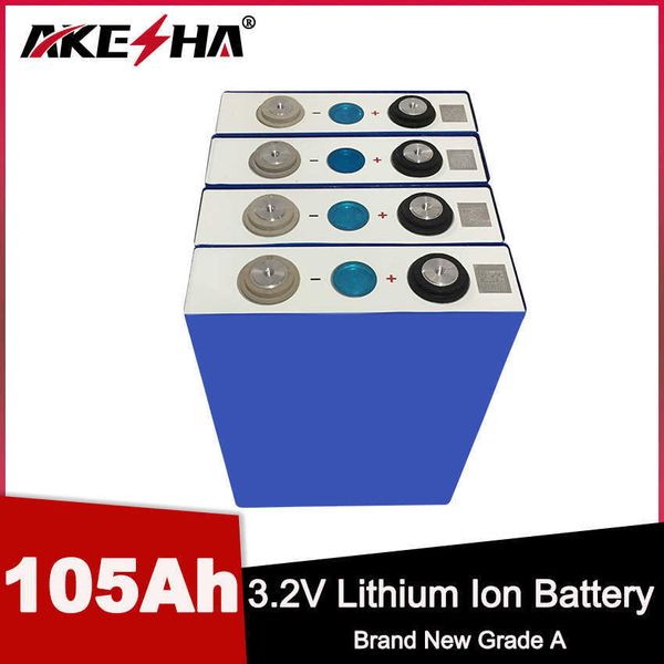 3.2v lifepo4 105ah bateria grau a diy 12v 24v 48v recarregável lítio ferro fosfato célula ev barco iate painel solar