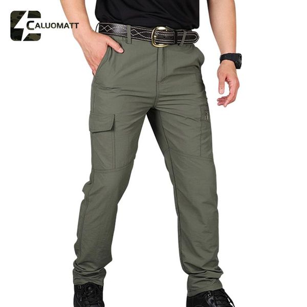 Pantaloni Pantaloni cargo estivi Escursionismo all'aperto Trekking Pantaloni da jogging tattici militari impermeabili ad asciugatura rapida Pantaloni verdi militari multitasche