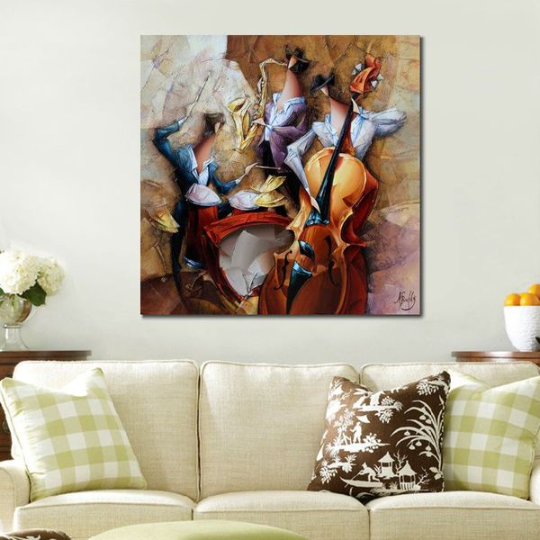 The Rhythm Pintura a óleo abstrata feita à mão em tela com textura para arte de parede de sala de estar