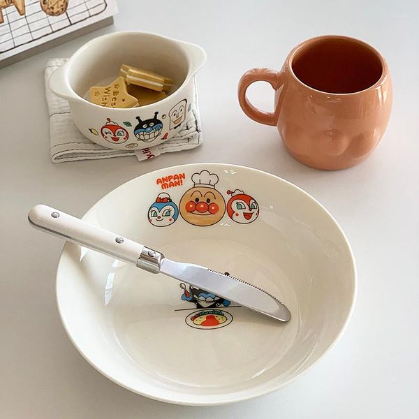 Пластины домашняя тарелка для соуса набор посуды на салат мультфильм-хлеб аниме персонажи салат керамика