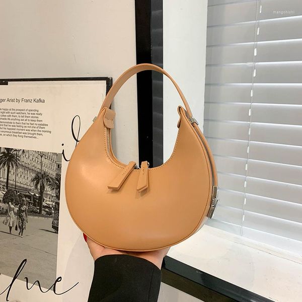 2023 Winter Women's evening bags 2021 - Solid Color Underarm Shoulder Handbag with Crescent Pouch - Fashionable Purse and Handbags for Ladies