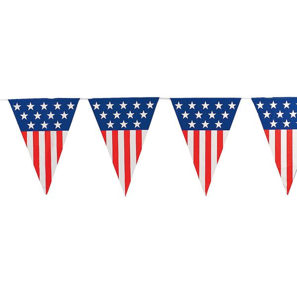 14cmx21cm Bandiera americana Triangolo Bandiera String America USA Bunting Banner piccola bandiera americana USA USA
