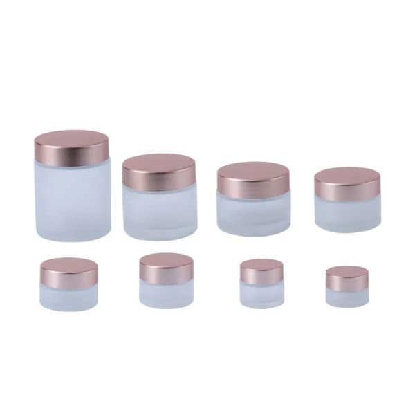 DHgate 5g 10g 15g 20g 30g 50g 60g 100g Milchglas-Kerzenglas mit metallischem Roségold-Deckel, Logo-Druck, individuelles Milchglas