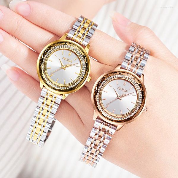 Нарученные часы роскошные дизайнер Quartz Women Watch Watch Nevanlable Steel Женская водонепроницаемые женские наручные часы.