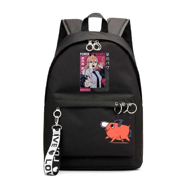 Sırt çantası manga testere adam sırt çantası kız okul çantaları japonya anime okul çantası harajuku elemanı kadın için kitap çantası mochila escolar j230517