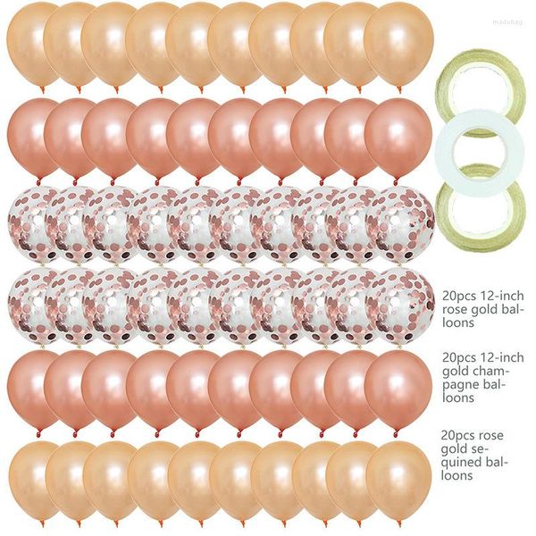 Parti dekorasyonu 40pcs 12 inç gül altın konfeti lateks balonlar mutlu yıllar dekorasyonlar çocuk yetişkin kız bebek duş düğün malzemeleri