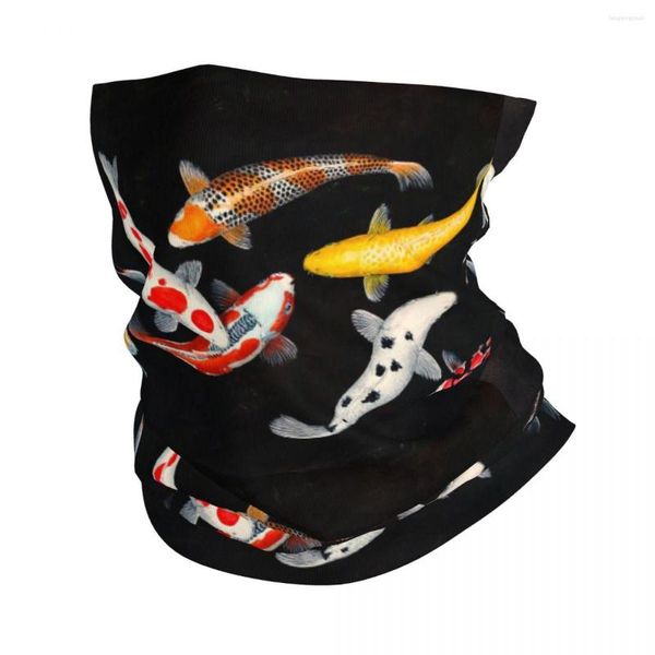 Шарфы Koi Fish Lucky Bandana Neck Gaiter Printed Pond Carp Water Mask Scarf Многофункциональный велосипед