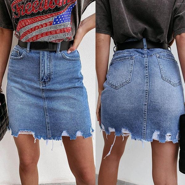 Gonne 2023 Fashion Street Hipster Pack Hip Mini Jeans Denim Short Casual Vita Jean Gonna A-Line High Sexy Women's