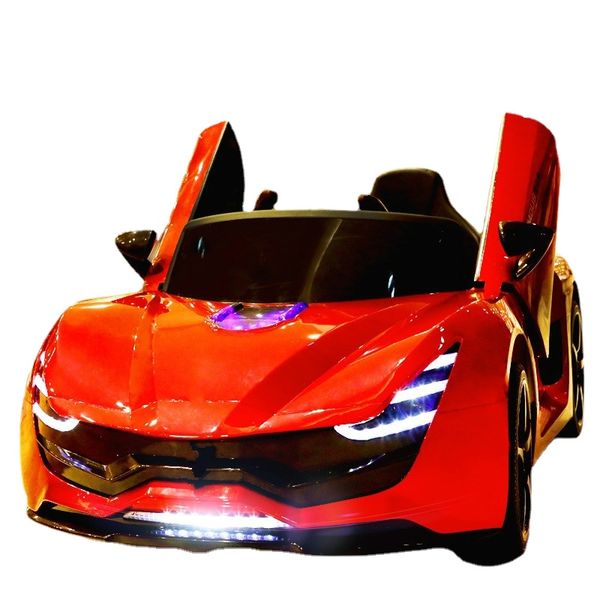 Carro elétrico infantil com tração dupla nas quatro rodas, brinquedos ao ar livre, roda de borracha, assento de couro, 2,4 G, Bluetooth, carro para jogos, passeio infantil