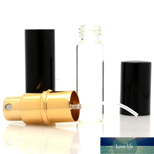 Bottiglie spray per profumo di qualità da 5 ml Mini atomizzatore di profumo ricaricabile portatile BlackGold Color Scent-bottle Contenitori cosmetici per viaggi