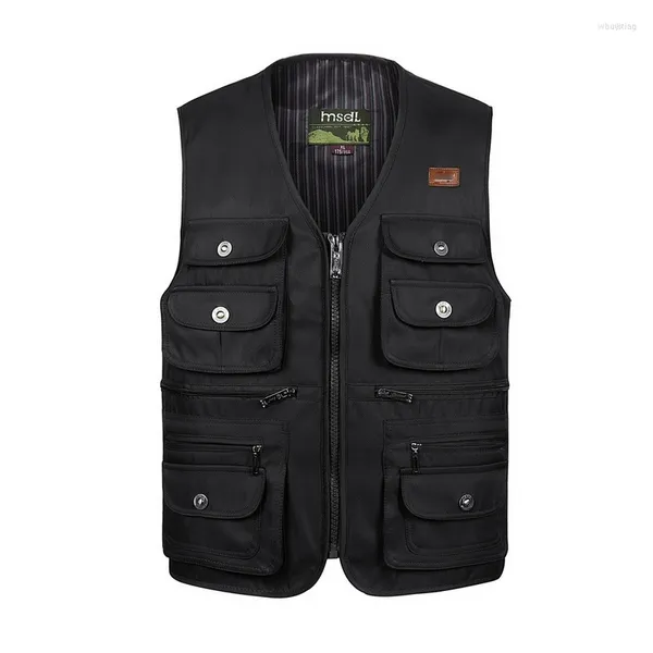 Gilet da uomo Uomo Uomo Large Size XL-4XL Moto Casual Gilet Uomo Multi-tasca Tattico Moda Gilet Masculino di alta qualità