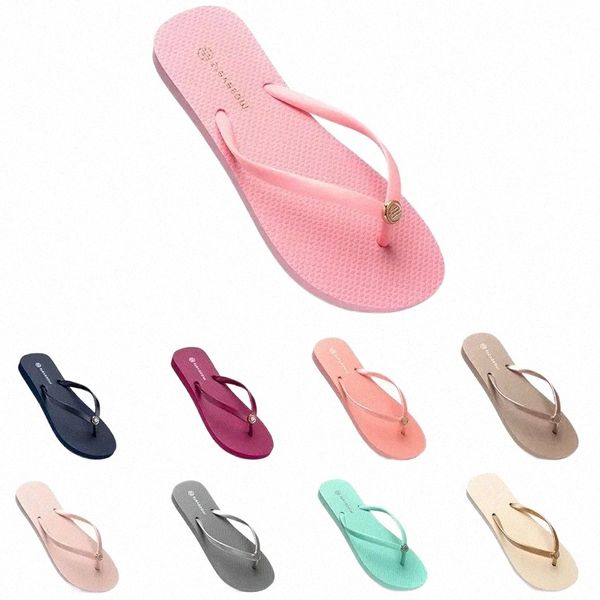 Frauen Hausschuhe Mode Flip Flops Strand HotelSlippers Indoor Slipper Triple Schwarz Rosa Weiß Zitrone Grün Grau Marine Damenschuhe Achtundvierzig A5Z9 #