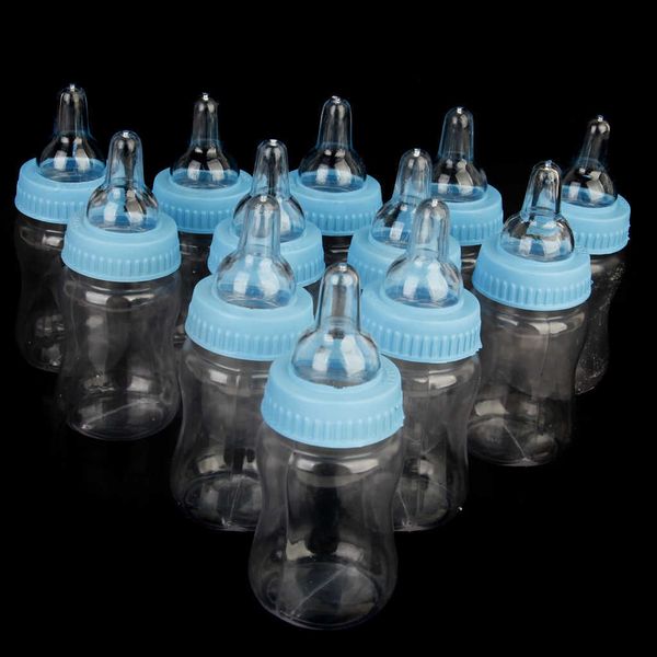 Babyflaschen# 12x Babyparty-Rabatt-Miniflaschen-Geschenkbox mit Süßigkeiten, geeignet zum Dekorieren von Neugeborenen-Geburtstagsfeiern für Jungen und Mädchen G220612
