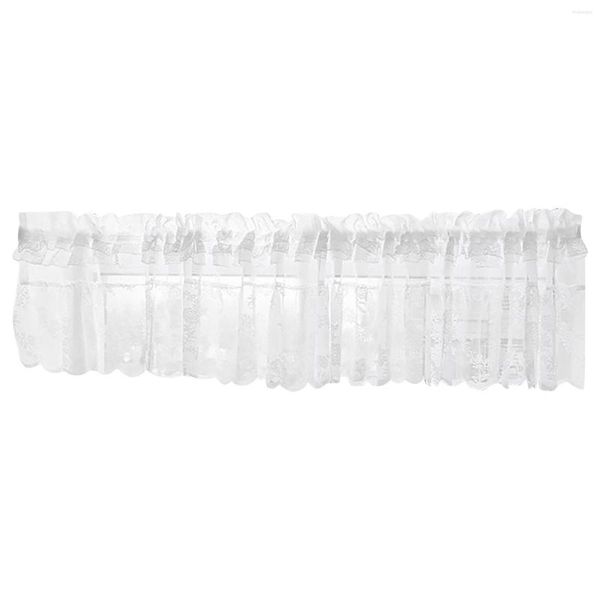 Conjunto de cortina de chuveiro de pano branco americano rendado janela cozinha decoração cortinas curtas de poliéster