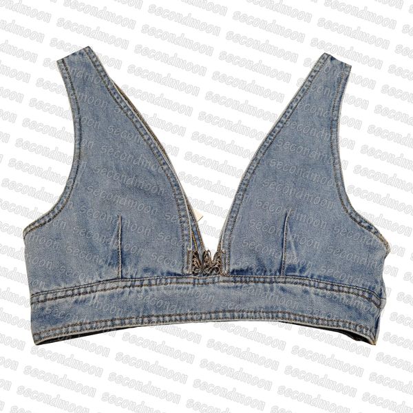 Regata feminina jeans sem mangas verão sexy cropped tops respirável casual cropped top festa colete fashion