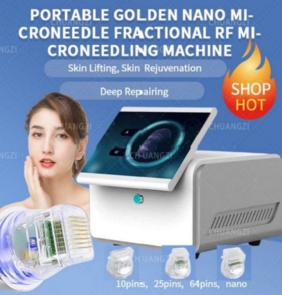 Grande schermo RF Beauty Microneedle Acne Scar Stretch Removal RF Skin Tightening Strumento portatile di bellezza per la casa