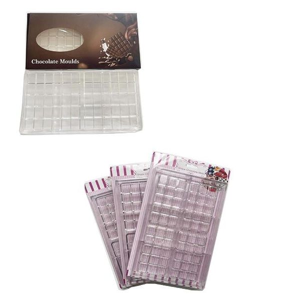 Stampi da forno per cioccolato Imballaggio trasparente Polkadot per reticolo di cioccolato Modello in plastica dura Stampi per barrette di funghi per uso alimentare con logo PolkaDot