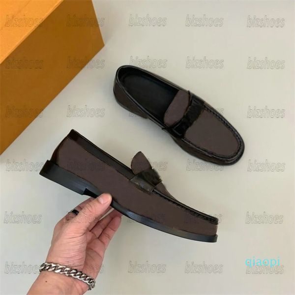 Дизайнер Damier Driving Shoes Classic Maue Loafer Darkwrow Cteend Leather Men's Casual Trade Обувь