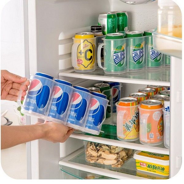 New Home Kühlschrank Dosengetränke Aufbewahrungsbox Küchenzubehör Platzsparende Aufbewahrungsbox für Cola-Bierdosen