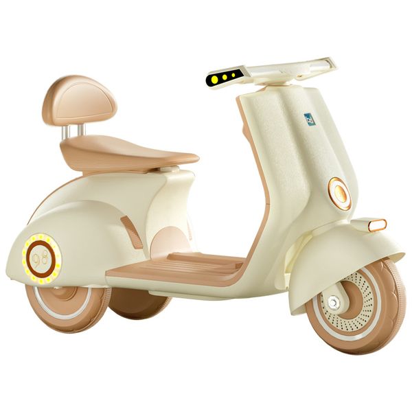 Auto elettrica per bambini Giro su moto Triciclo elettrico Walking Baby Vintage Style Car Batteria a 3 ruote per bambini