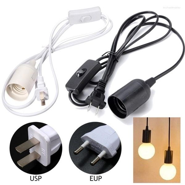 Luminárias pendentes Moonlux 1 peça E27 plug-in para pendurar lâmpada com cabo de soquete com interruptor (lâmpadas não incluídas)