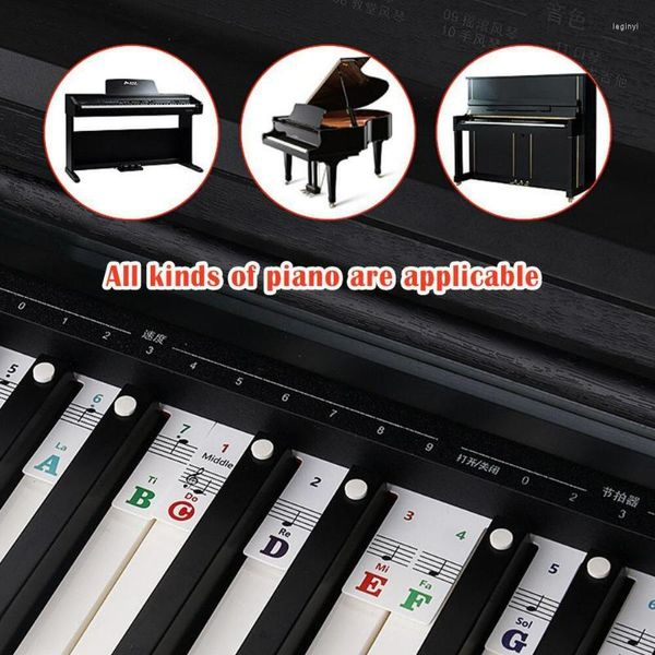 Favore di partito Adesivo per tastiera di pianoforte rimovibile Etichette per appunti Adesivi in PVC riutilizzabili non adesivi Simbolo di 88 tasti per regali per bambini