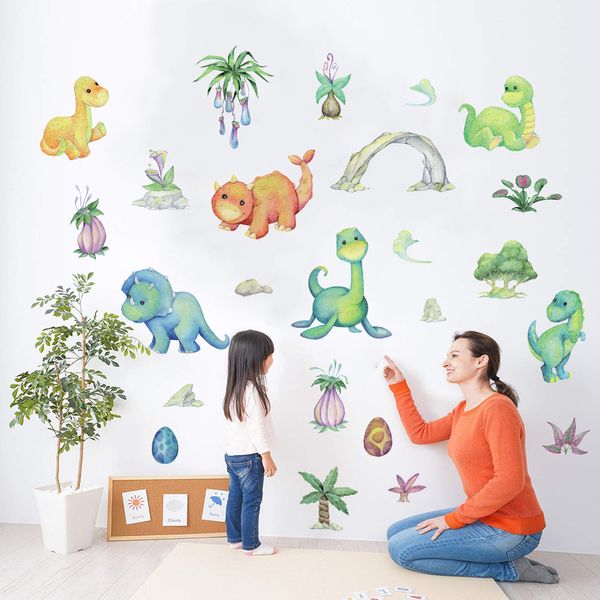 Cartoon Dinosaur Park Adesivi murali per ragazzi Camera da letto per bambini Camera dei bambini Decorazione murale Decalcomanie da muro rimovibili Art Murals Home