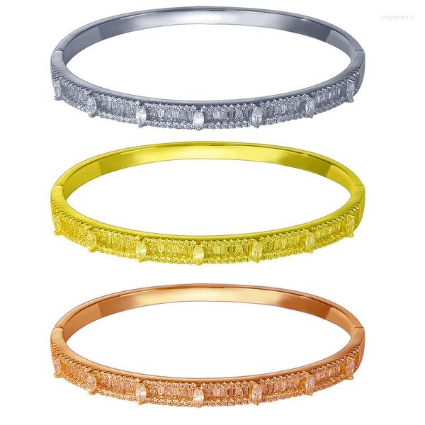 Bracciale rigido per bracciale da donna con ciondolo argento bianco oro rosa colore largo mano designer gioielli personalizzati per braccialetti africani Spagna Dubai