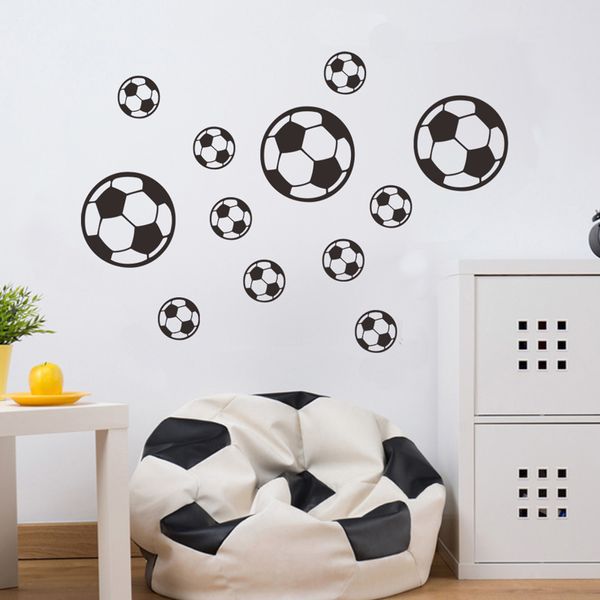 Bolas de futebol adesivo de parede esportes menino quarto quarto fundo decoração de casa papel de parede quarto de crianças combinação de adesivos de estádio