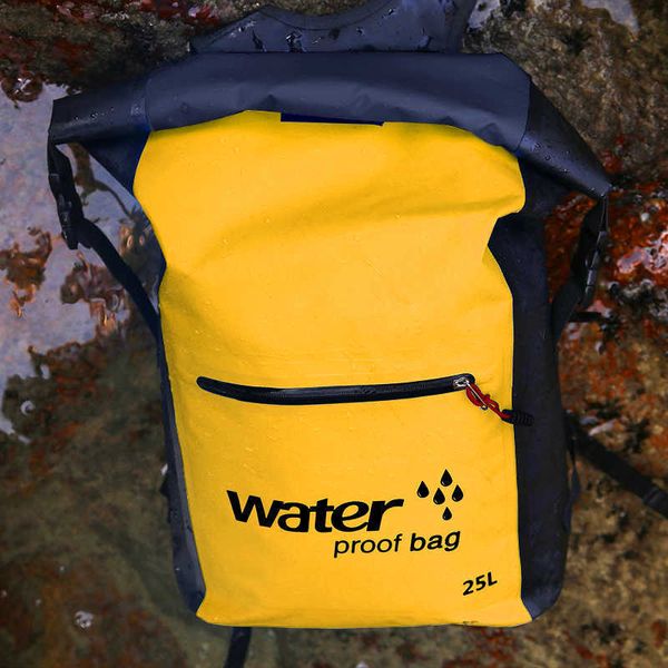 Mochila 25L à prova d'água Bolsa Seca Mochila Mochila Pacote de Armazenamento Saco Natação Rafting Caiaque Rio Trekking Flutuante Vela Canoa Barco J230517