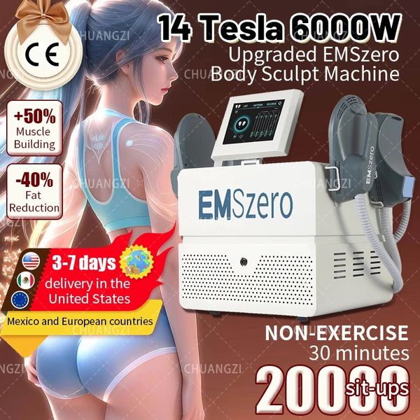 Hot Emszero Hi-emt RF Machine EMS Body Sculpt 14Tesla 6000W para Salon Muscle Massage Equipment Stimulator Shaping