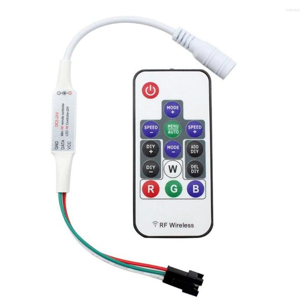 Controladores DC5-12V Mini 14key RF Remote Controller Para RGB Dream Color WS2811 WS2812B Sem Fio Dimmer LED Strip Light