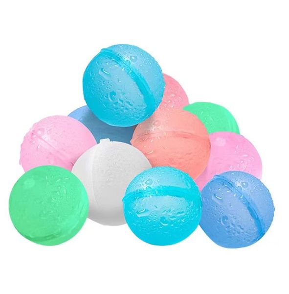 Balões de bomba de água reutilizáveis Silicone Water Fun Splash Ball Autovedante para atividades ao ar livre Jogos de piscina Brinquedo Suprimentos para festas de verão Cores doces