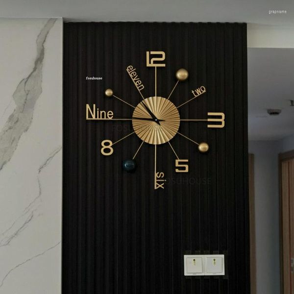 Настенные часы северный металлический кованый железо для гостиной декоративный стеной творческий дизайн Высокие входные часы