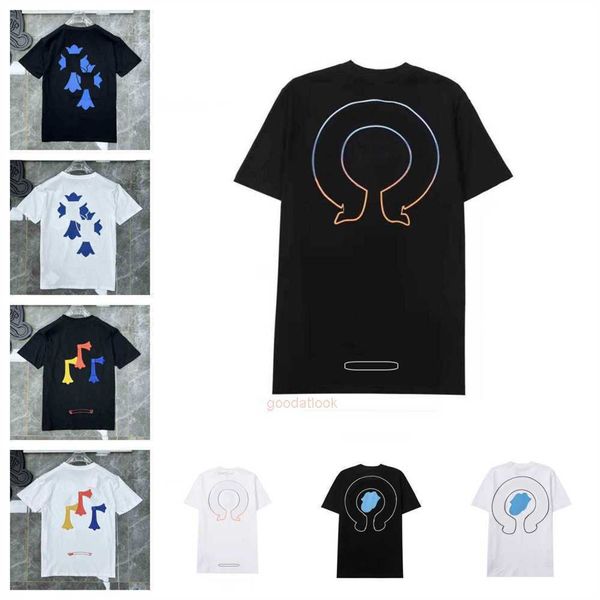 ch Classic Men's Heart Luxury t Shirt Ch Brand Tops Tees Uomo Donna Sanskrit Lettera Chromees Felpe Manica corta Horseshoe Designer YZ8G