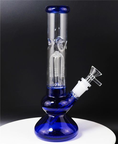 Bong in vetro da 10 pollici Fumo Tubo per acqua Braccio Percolatore Narghilè Filtro Tubi Gorgogliatore con Downstem 14mm Ciotola per tabacco maschile