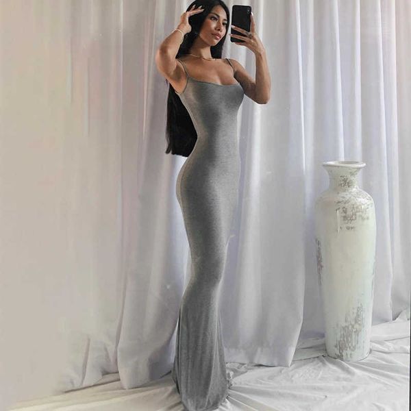 Abiti casual Sexy Skinny Summer Maxi Dress Donna Backless Fashion Evening Party Club Vestito estivo aderente Abiti lunghi casual eleganti Donna 24826 Z0612