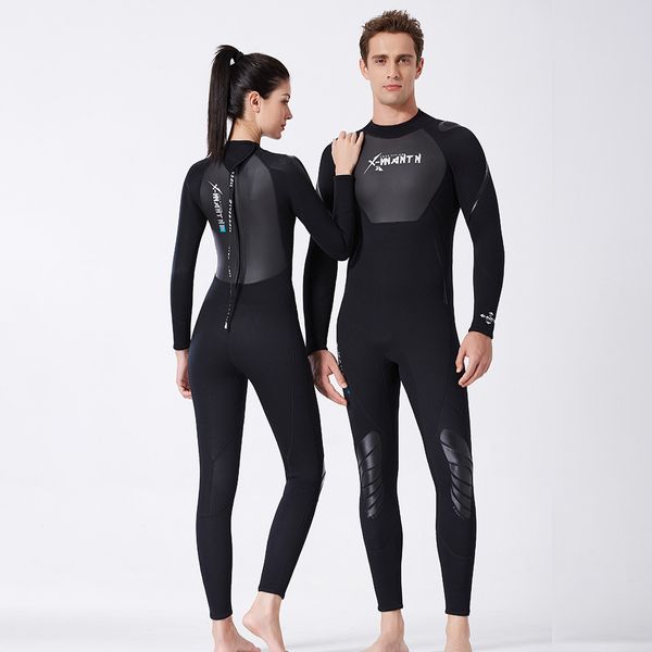 Neoprenanzüge Trockenanzüge DiveSail Neoprenanzüge Tauchanzug Herren- und Damen-Neoprenanzug Langarmhose Sonnenschutz Hält warm Männer Schwarz M 230612