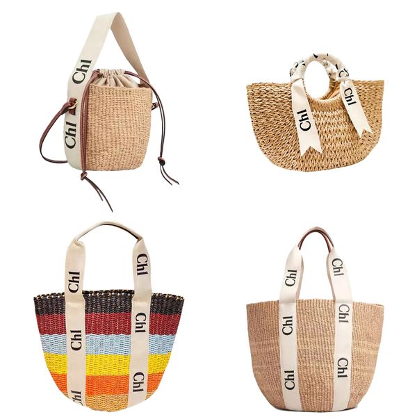 Alta capacità Straw Luxury Designer Stuff Sacks borse totes Womens cross body travel Borse intrecciate cestino all'ingrosso Raffia Bag clutch mens Borsa a tracolla con manico superiore