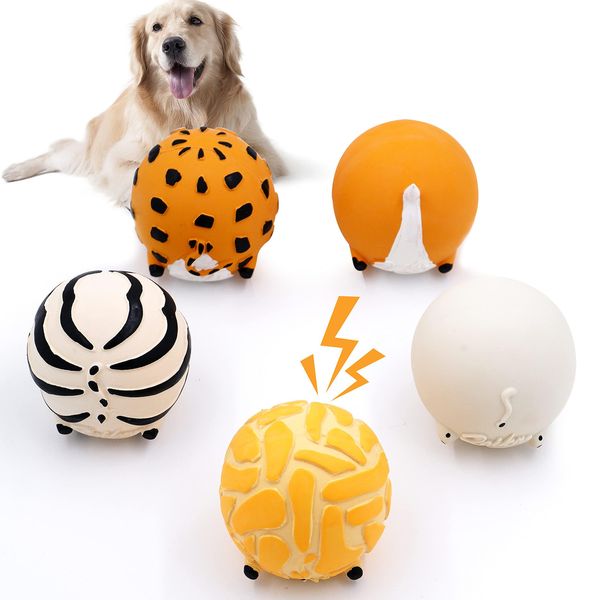 Игрушки Laika Dog Squeaky Ball Набор из 5 латексных прочных скрипучих игрушек для маленьких собак Игрушки для средних собак с пищалками Собака жевательная