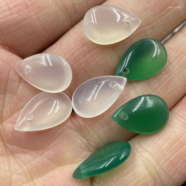 Pedras preciosas soltas 11 17 mm verde jade contas de lágrima para fazer joias pulseira diy encantos colar pingente jade branco conta gota d'água